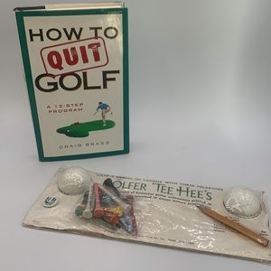 Vintage 1972 Golfers Tee Hee’s Gag Funny Joke Tees & How to Quit Golf Book